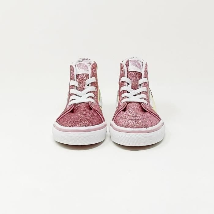 Baskets enfant VANS Old Skool V Glitter CS - Rose - Scratch