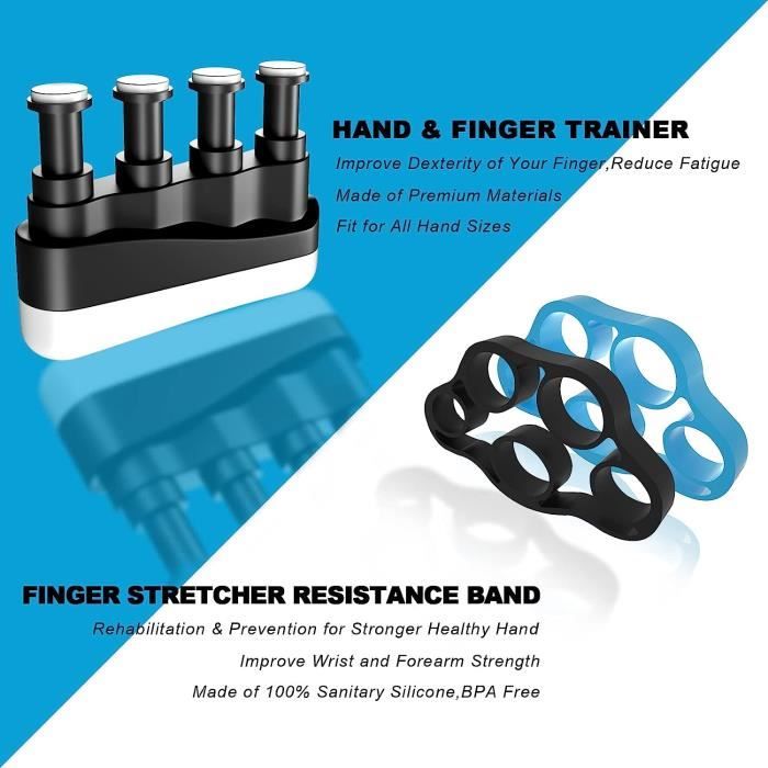 Kit 4 Hand Grips Kasifei 22,5-90kg - Renforceur Prise Main En Métal Pour Musculation