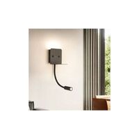 Lampe Applique Murale LED Dimmable – Avec Prise, Ports USB, 3 Couleurs, Angle 110° - 4