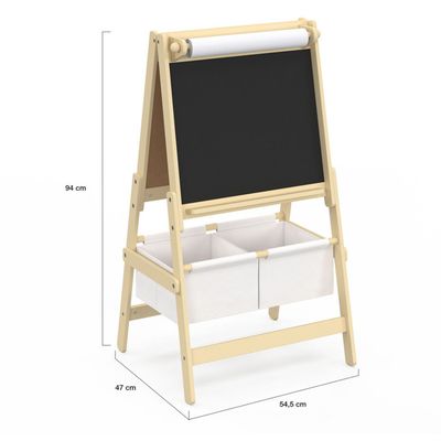 Chevalet Réglable Tableau Chevalet Enfant 2 En 1 Bois - Tableau Noir Et Blanc Magnétique - Hauteur Réglable 80-148cm - Accessoires Complets - 3-6 Ans Tableau Magnétique Enfant