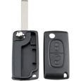 Convient pour Peugeot 2008 3008 5008 2 boutons télécommande porte-clés coque Ce0523 Hu83, noir-0