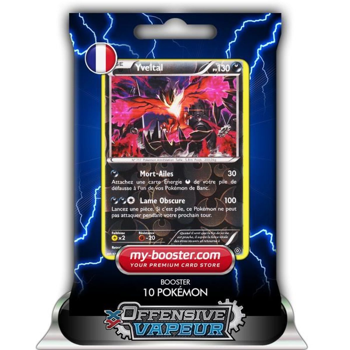YVELTAL holo reverse 65114 130PV XY11 OFFENSIVE VAPEUR Booster de 10
