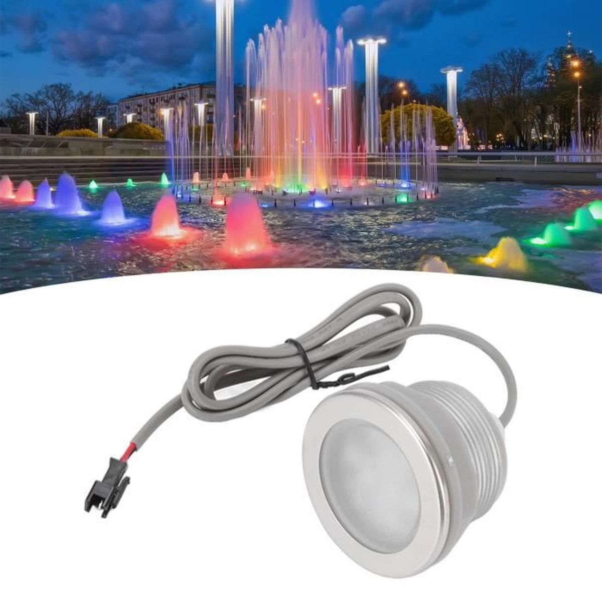 Fdit Lampe sous-Marine LED RGB Multi-Couleur Piscine Lumière