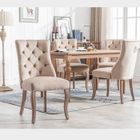 NALOOKAMIC Lot de 4 Chaise de Salle à Manger en Velours-Fauteuils Chaises Capitonnées-Style Classique & Design-Pieds en Bois-Salon