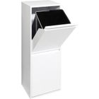 Arregui Basic CR201-B Poubelle de recyclage en acier, poubelle de tri sélectif, 2 seaux, 2 x 17L (34L), blanc