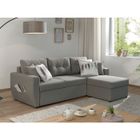 BESTMOBILIER Astoria - canapé d'angle réversible - convertible avec coffre - style contemporain- 4 places - Gris clair