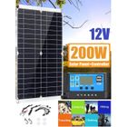 QINGQUE Kit de Panneau Solaire 200W 12V+Contrôleur de Charge Solaire 40A,pour Camping-Car, Camper, Van, Bateaux,Panneau Solaire Souple