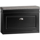 SoBuy Banc à Chaussures avec Coussin et Abattant, Meuble de Rangement pour Entrée, 75x24x51 cm, Noir, FSR82-L-SCH