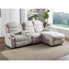 VENTE-UNIQUE Canapé d'angle droit relax en tissu beige MACEDONIA