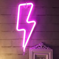 Lumière de Nuit Néon, LED Lightning Sign Decor Light, Murale Lumineuse Décorative,Pour chambre à coucher, mur, maison, bar