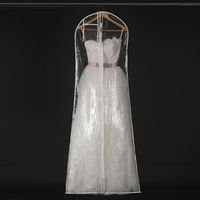 Housse pour Robe de Mariée Couverture de Vêtements Sac de Rangement Transparent Anti-poussière Étanche en PVC, 180 x 80 x 58 cm