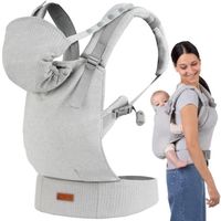 MoMi COLLET Porte-bébé Ergonomique - Jusqu'à 20 kg - Avant/arrière - Hypoallergénique - Gris