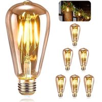 Ampoule E27 Vintage, 6 Pièces Ampoule Edison LED E27 Vintage Antique Lampe 4W Filament Blanc Chaud