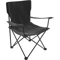 Wiltec Chaise de camping pliante en noir avec porte-gobelet Chaise pliable de pêche jusqu’à 140kg