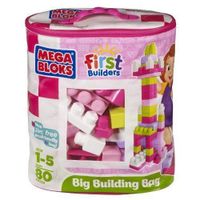 MEGA BLOKS First Builders Sac Rose 80 blocs - Jeux & Jouets