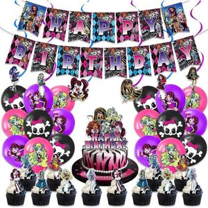 BALLON DÉCORATIF  Monster High Topic Décoration De Fête D'Anniversaire Monstre Bannière D'Anniversaire Haut Ballon Cupcake Spread Spiral Party[r5808]
