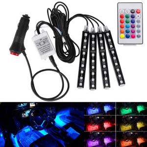 Ecloud Shop 4X Bande Lumineux Flexible Lampe 15 LEDs Orange 30cm Pour Voiture