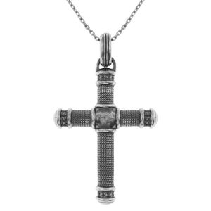 Collier Homme Croix En Argent Sterling 925 - Chaîne 60cm - Pendentif Élégant Pour Cadeau Masculin