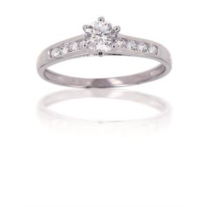 ALLIANCE - SOLITAIRE Solitaire Or Blanc et Zirconium 18 Carats