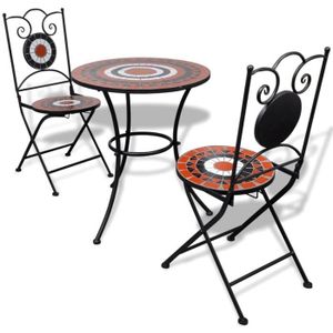 Ensemble table et chaise de jardin Rillbus Mobilier de bistro 3 pcs avec 1 Table et 2