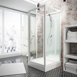 Paroi de douche 120 cm PMR 2 portes pivotantes PACIFIC - Verre securit