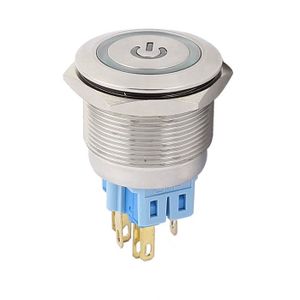 sourcingmap/® 19mm 15mm 1NO File/étiquettes haute t/ête bouton poussoir Interrupteur momentan/é