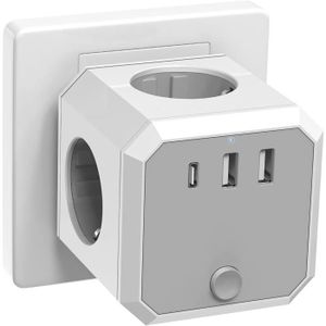 MULTIPRISE Socket Cube Avec Usb, Protection Contre Les Surcha