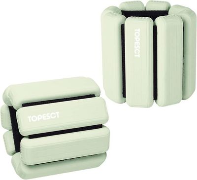 Lot de 2 poids de poignet réglables en silicone pour homme et femme, poids de cheville/poignet pour yoga, danse, pilates, exercices de piscine et jogging, 0,9 kg