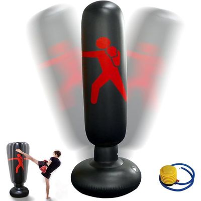 Sac De Frappe Sur Pied ZERRO 166 Cm - Gonflable, Base Lestable, Pour Boxe, MMA, Karaté