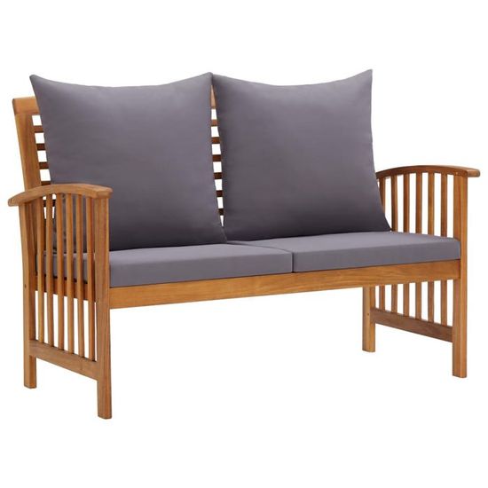 Banc En Bois Massif 119x45x78 Cm - Style Campagnard Avec Accoudoirs - Pour Jardin, Terrasse, Entrée - À Monter Soi-Même