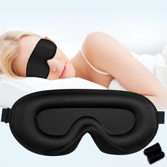 DHWEKU Masque De Sommeil Rose Avec Bouchons D'Oreilles | Confortable Et Léger | Pour Voyages Et Maison