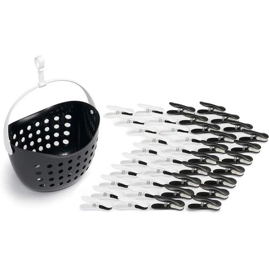 Culiclean Soft Clips Avec Panier - 48 Pinces à Linge Sans Trace - Couleurs Assorties