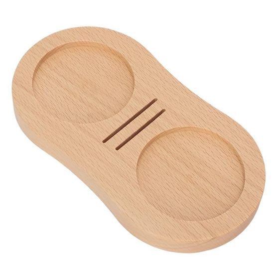 Support 6 Bras Pour Tasses En Bois Naturel – Étagère Comptoir Cuisine – 6 Crochets + 8 Patins Silicone Anti-rayures