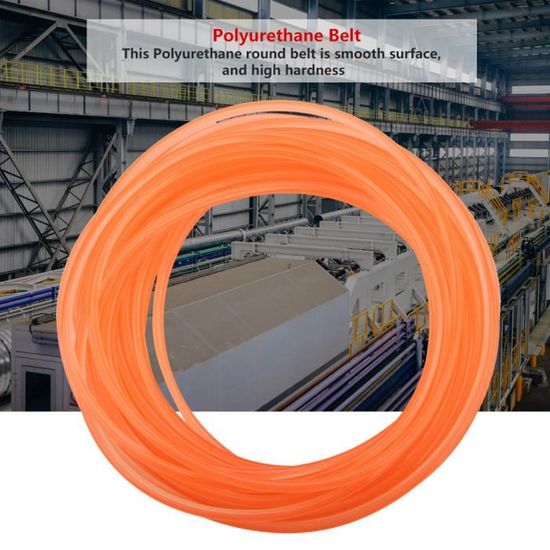 Courroie Ronde PU Courroie Ronde Polyuréthane PU - 2mm X 10m - Surface Rugueuse - Pour Transmission Machines Industrielles Courroie Transmission Polyuréthane