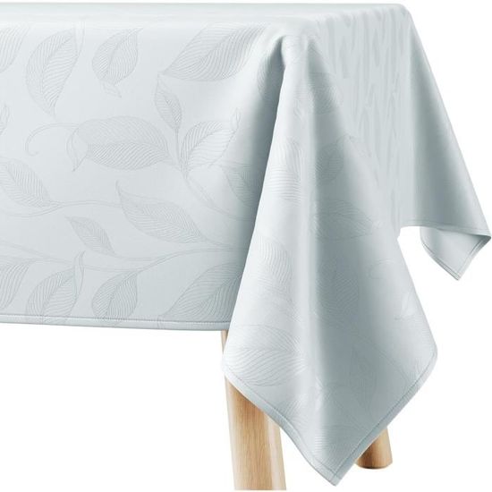 Nappe Rectangle 110x200 Cm Bleu Marine - Motif Zigzag Vert - Imperméable - Pour Intérieur Et Extérieur
