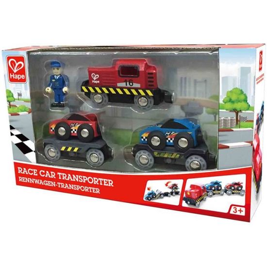 Train transport de voitures - HAPE - Train transport de voitures - Multicolore - Enfant - 3 ans