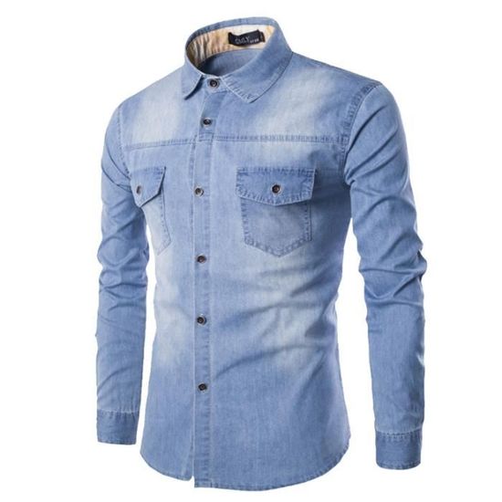 Chemise de pêche Magellan Outdoors homme grande taille bleue