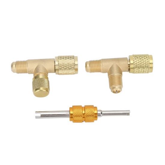 Lot De 2 Adaptateurs En T Laiton 1/4 SAE - Pour Climatisation R22, R12, R134