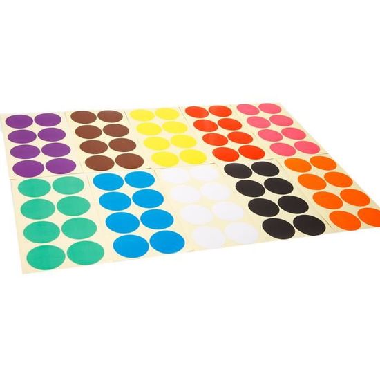 3300 Gommettes Rondes Autocollantes – 20 Couleurs Vives – Repositionnables 10 Mm – Pour Organisation, Déco Et Créativité