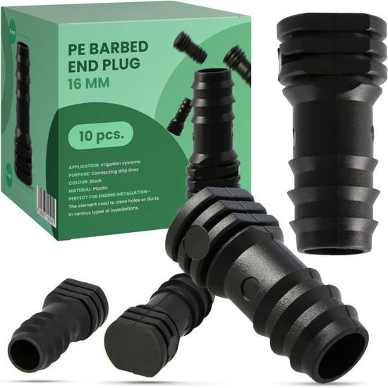 Lot De 10 Bouchons D'extrémité Pour Tuyau D'arrosage 16 Mm - Fermeture étanche, Installation Sans Outils
