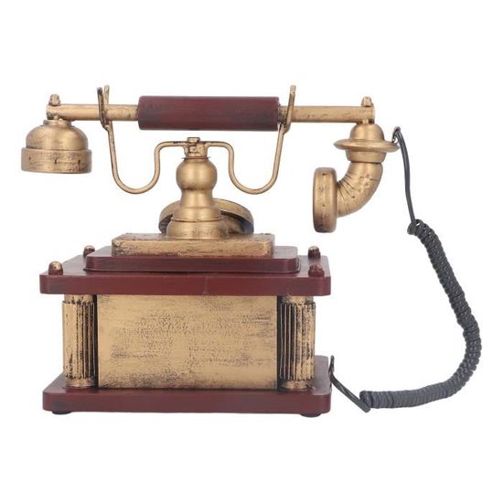 Téléphone Mural Vintage à Cadran Rotatif - Décoration Rétro Pour Maison, Café, Bureau - 24x16x50 Cm