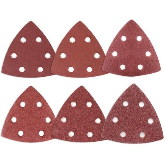 Assortiment De 10 Triangles Abrasifs Makita B-21733 - Pour Pierre Et Verre, Grains Variés