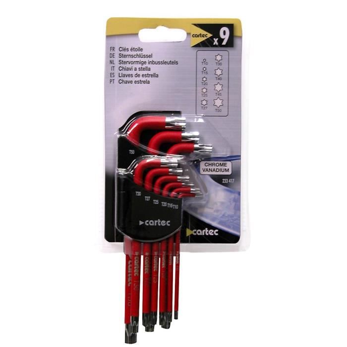 Cartec Set de 9 clés étoile