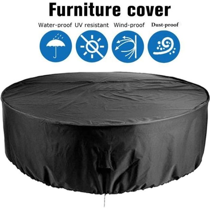 Couverture de meubles ronde ,extérieure210D,ouverture de chaise de table de patio étanche Couverture pour le jardin.185*95cm