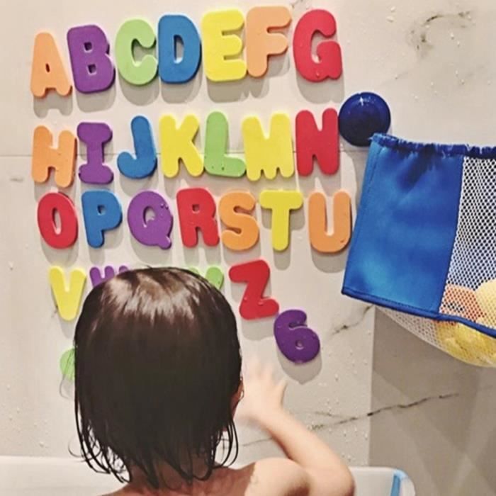 【décoration murale】Chiffres en mousse lettres carte jouet de bain alphabet salle de bains jouets bâton sur le mur de mousse