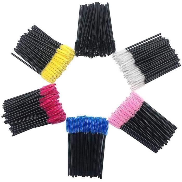 300pcs Goupillon Cils Sourcils, Jetable Lot de Bâton Mascara, Plastique Applicateur Mascara Pinceau Brosse Pour Extension de Cils S