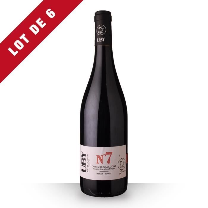 Lot de 6 - Uby N°7 Merlot Tannat Côtes de Gascogne Rouge - 75cl