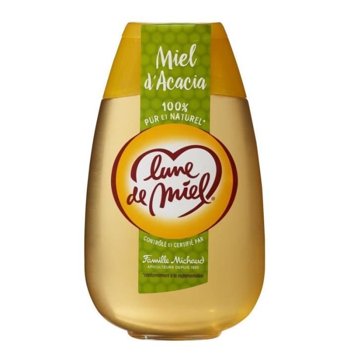 Lune de Miel 100% Pur et Naturel Miel d’Acacia 500g (lot de 4)