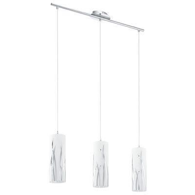 RIVATO - Suspension 3 Lumières Chrome/Verre L90cm
