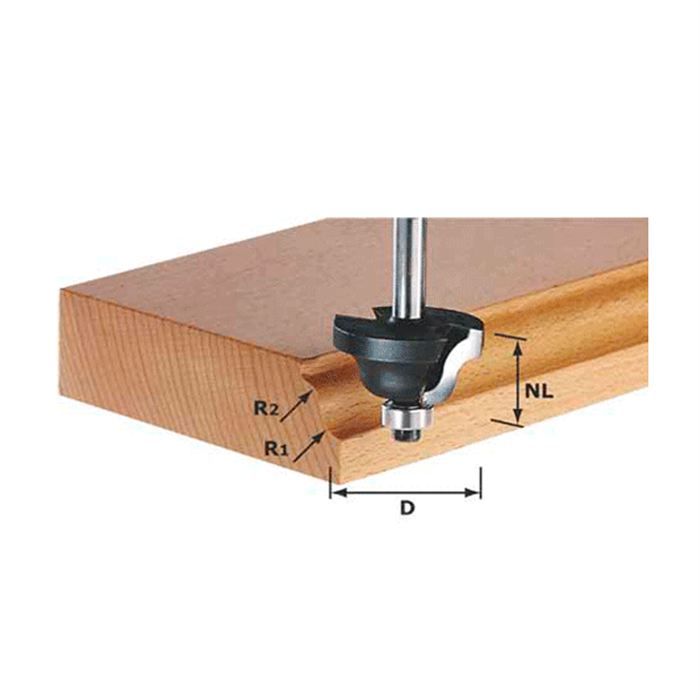 Fraise double moulure HW S8 D38,1/R6,35/R6,35